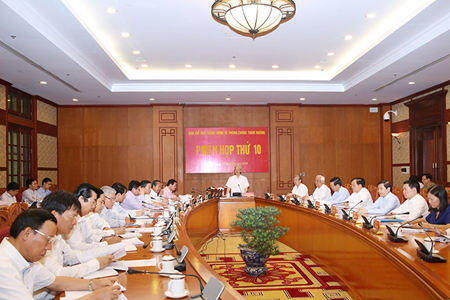 Tổng Bí thư Nguyễn Phú Trọng, Trưởng Ban Chỉ đạo chủ trì phiên họp.
